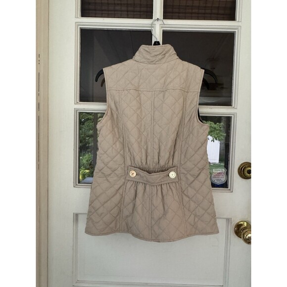 Charter Club Reversible Vest Animal Print / Beige Soft Pockets Quilted Zip Sz S - Picture 12 of 13